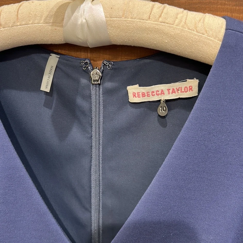 Rebecca Taylor purple professional dress black lace inserts 10 8 - Picture 3 of 10